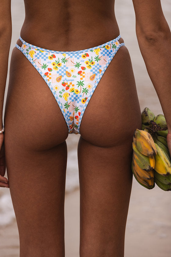 Malima White Multi Print Cheeky Bikini Bottoms