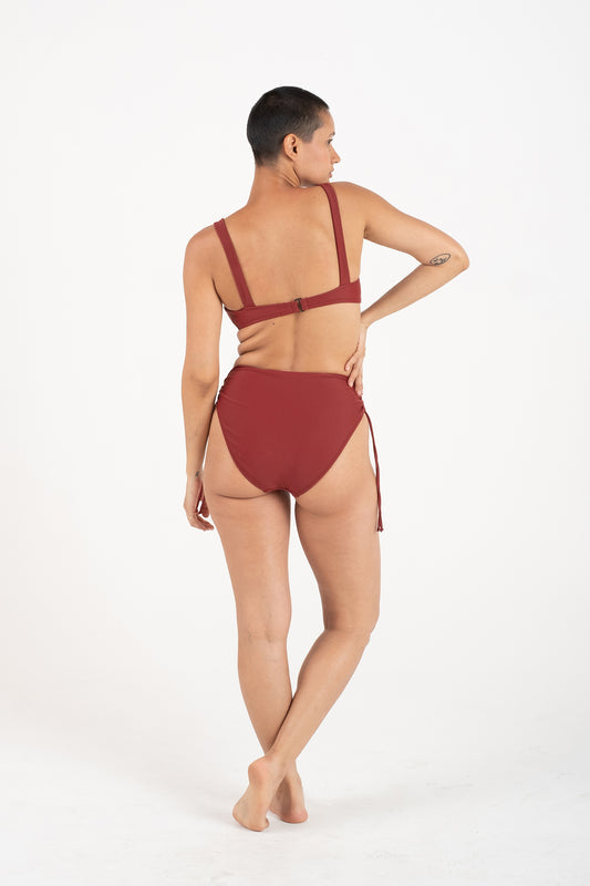 Ruched Bottom  in Garnet