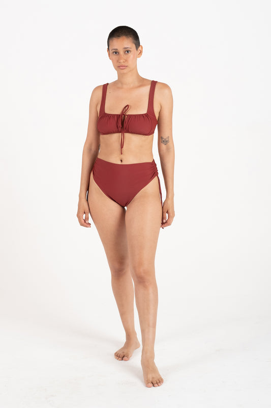 Ruched Bottom  in Garnet