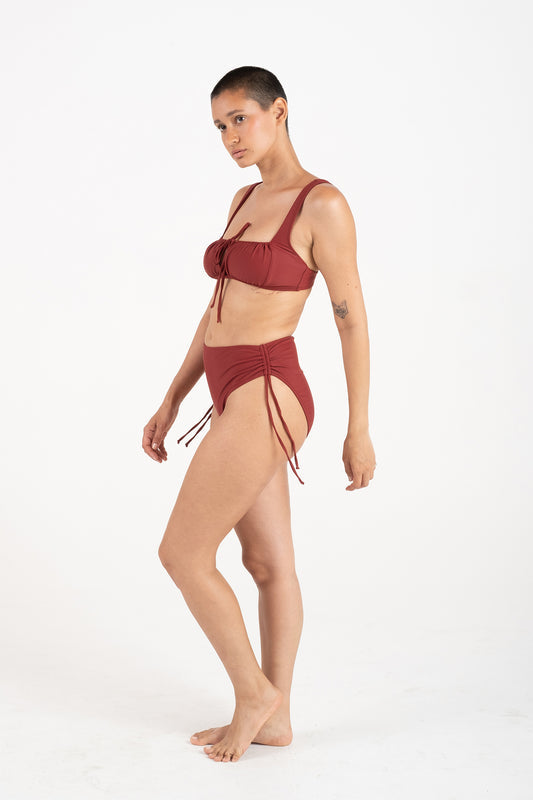Ruched Bottom  in Garnet