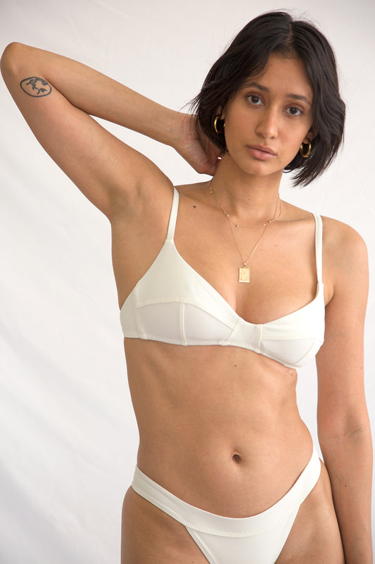 Simone Retro Top in Crema