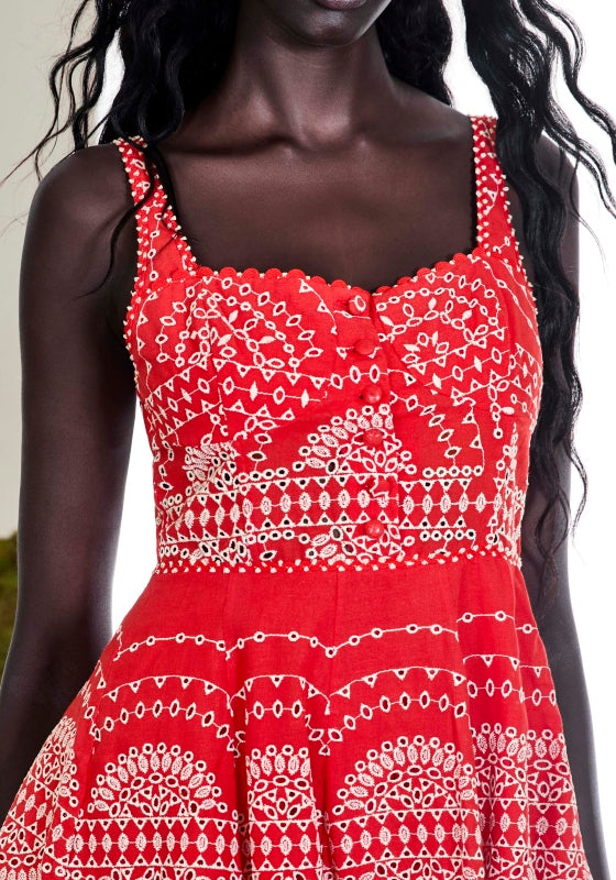 Winnie Dress Red Nelum