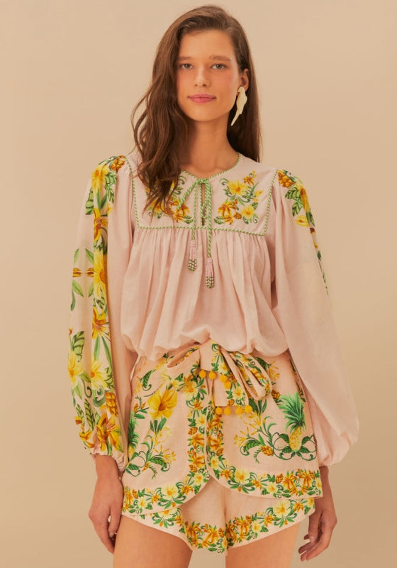 Pink Botanical Beauty Shorts