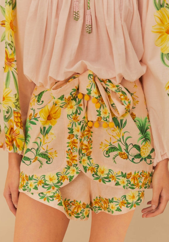 Pink Botanical Beauty Shorts