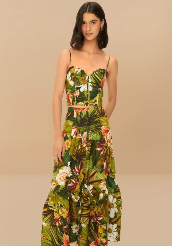 Botanical Forest Midi Skirt
