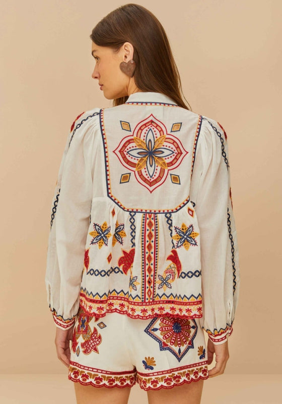 Marys Tiles Embroidered Blouse