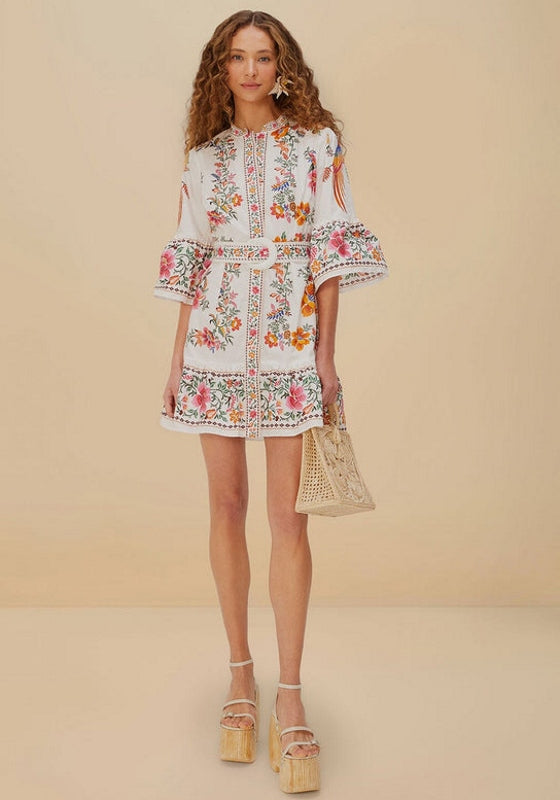 Delicate Forest Scarves Mini Dress