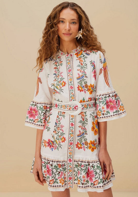 Delicate Forest Scarves Mini Dress