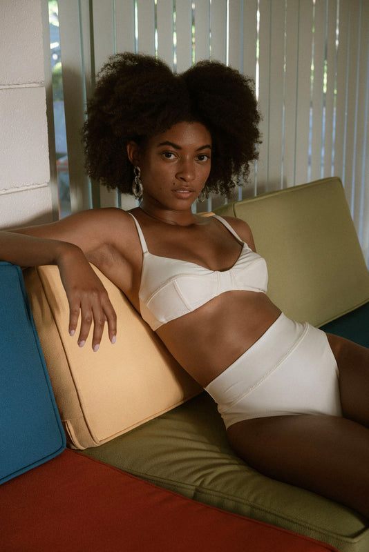 Simone Retro Top in Crema