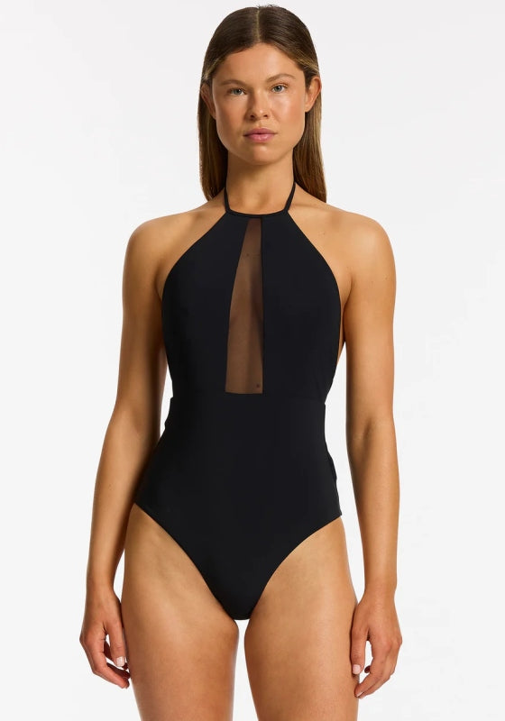 Jetset Lure High Neck Swimsuit Black