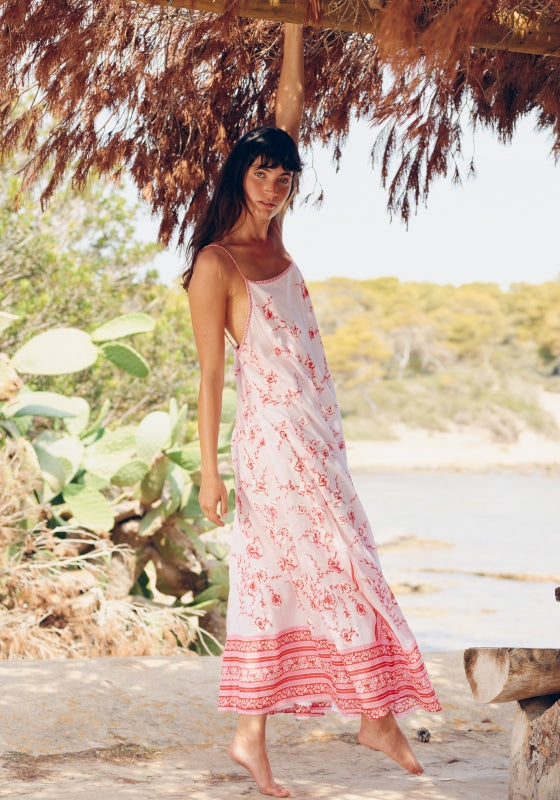 Cherry Blossom Strappy Maxi Dress