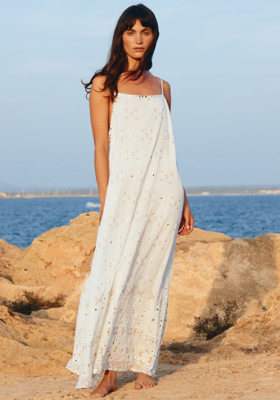 Mosaic Maxi Dress White