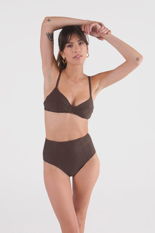 Simone Retro Top in Arabica