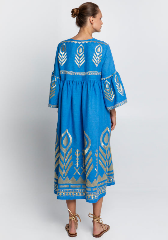 Feather Midi Kaftan Blue