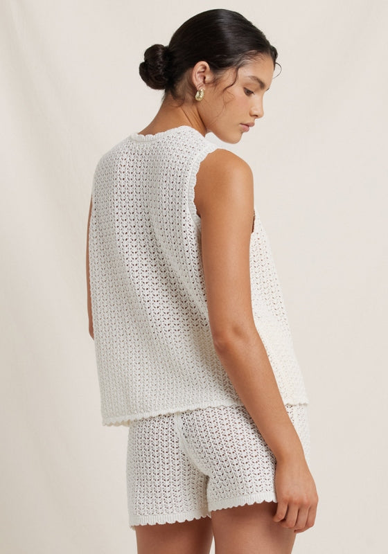 Pointelle Vest Seashell