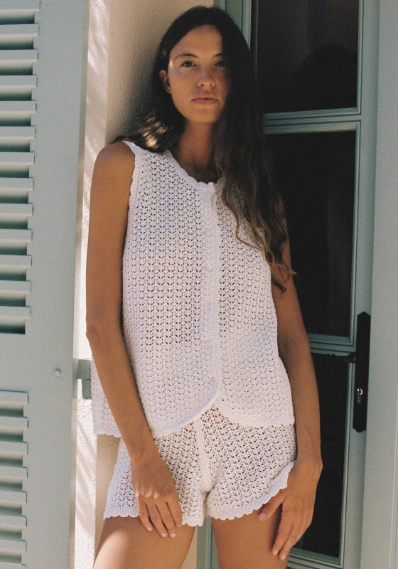 Pointelle Vest Seashell