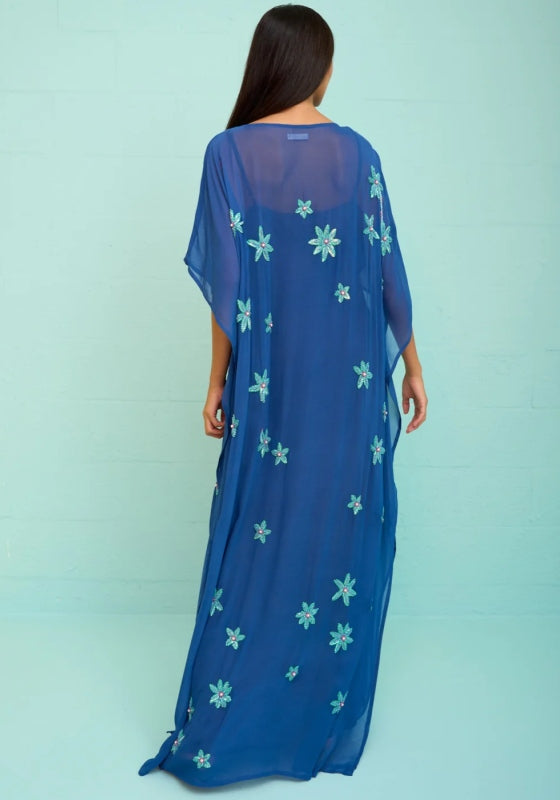 Cordelia Beaded Kaftan Navy
