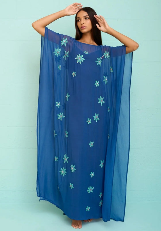 Cordelia Beaded Kaftan Navy