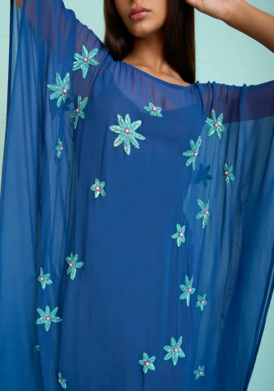 Cordelia Beaded Kaftan Navy