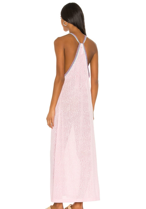 Cheetah Maxi Sundress Light Pink