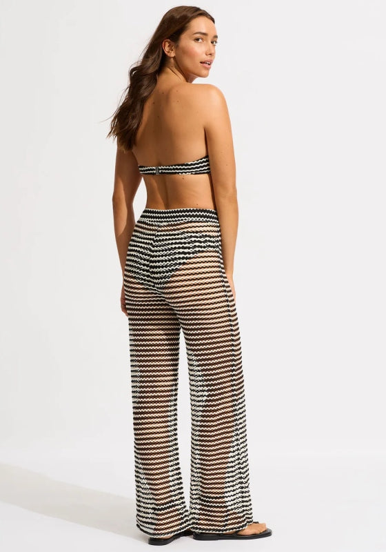 Mesh Effect Beach Pant Black