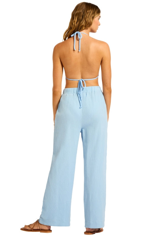 Crinkle Beach Pant Cornflower Blue