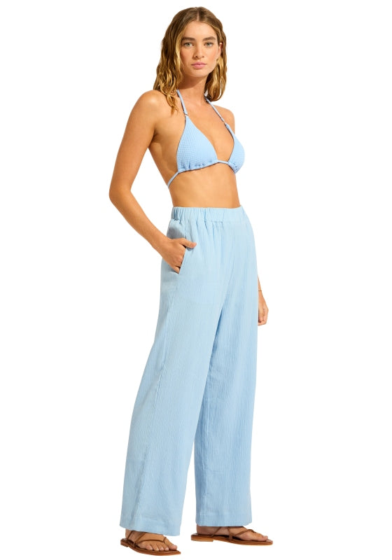 Crinkle Beach Pant Cornflower Blue