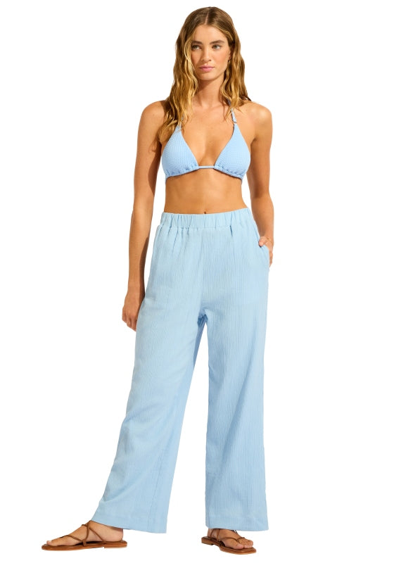 Crinkle Beach Pant Cornflower Blue