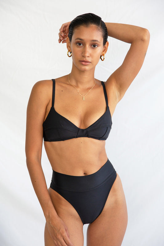 High Kick Brief in Noir