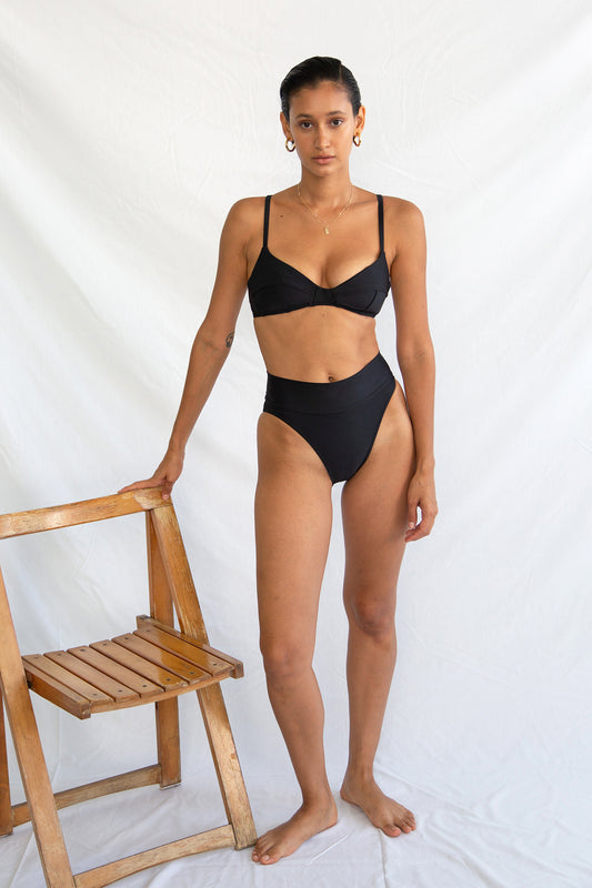 High Kick Brief in Noir