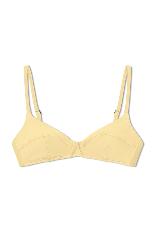 Simone Retro Top in Mellow Yellow