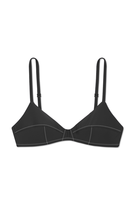 Simone Retro Top in Noir Zig