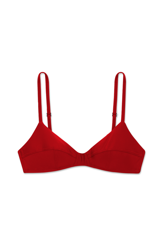 Simone Retro Top in Scarlet
