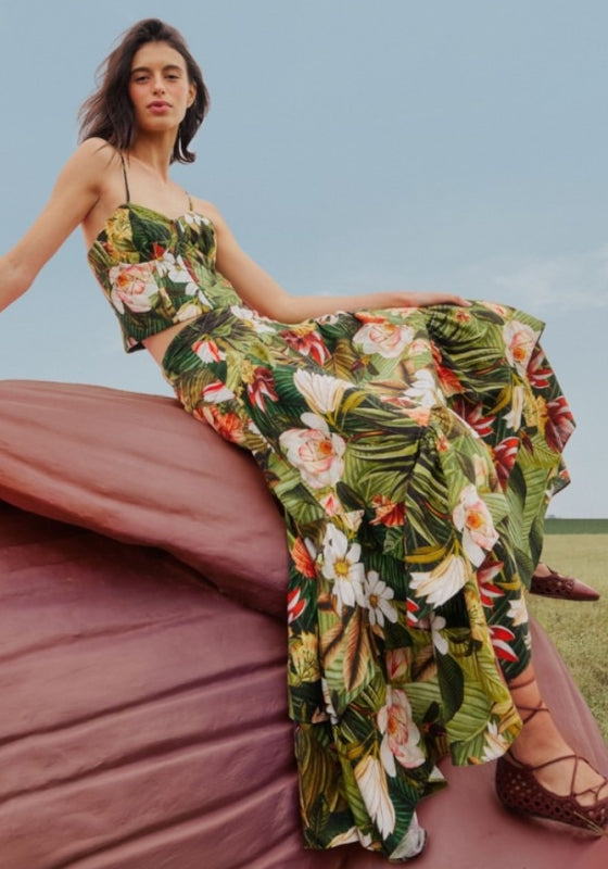 Botanical Forest Midi Skirt