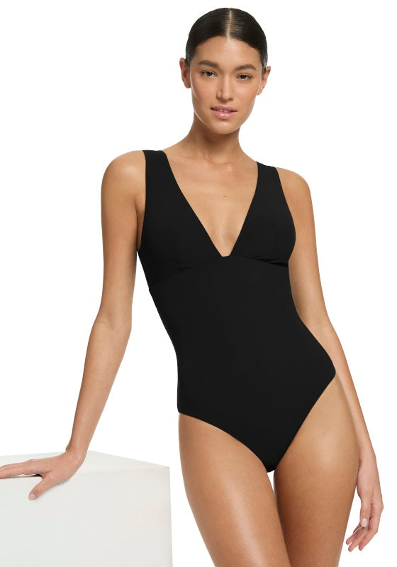 Jetset V Neck Swimsuit Black