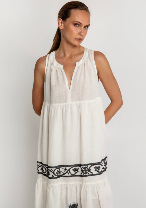 Crete Sleeveless Maxi Dress Natural