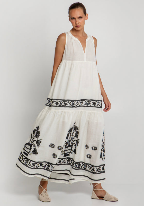 Crete Sleeveless Maxi Dress Natural