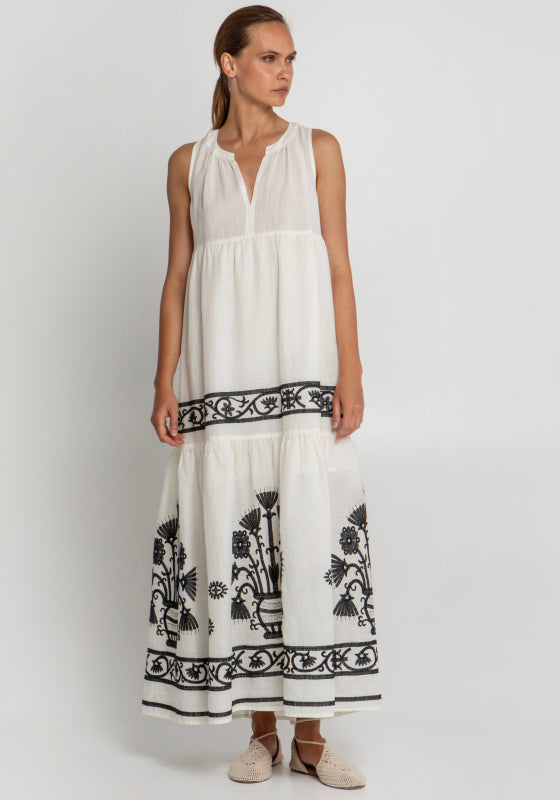 Crete Sleeveless Maxi Dress Natural