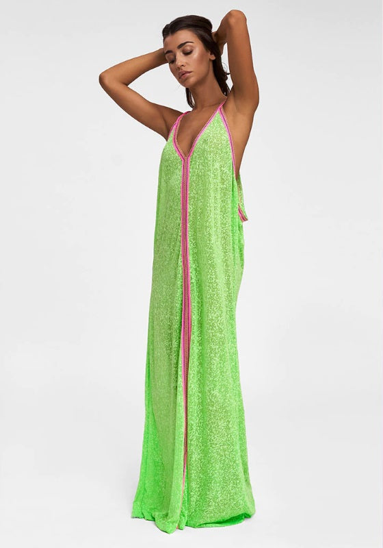 Inca Maxi Sun Dress Lime