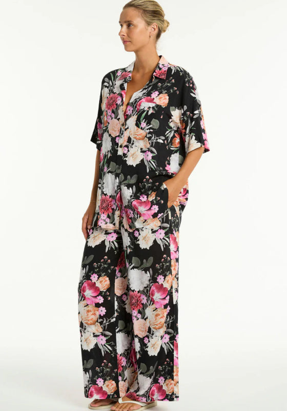 Belle Aloha Surf Pant Black