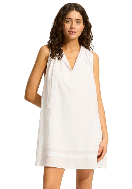 Gathered Neck Mini Dress