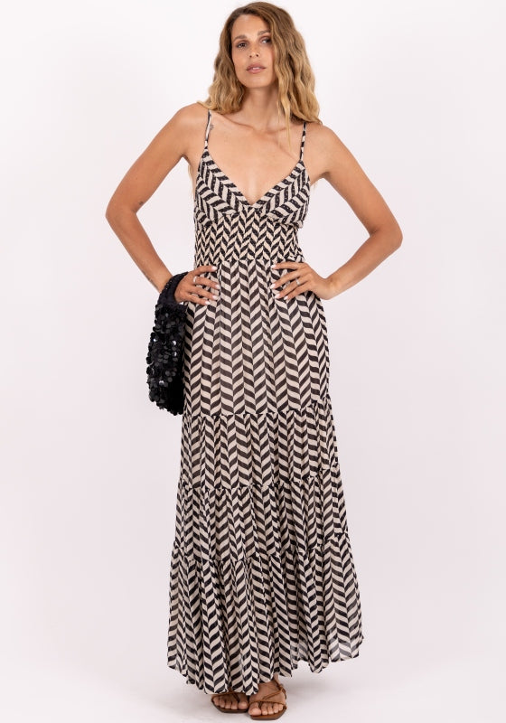 Ditta Dress Black and White