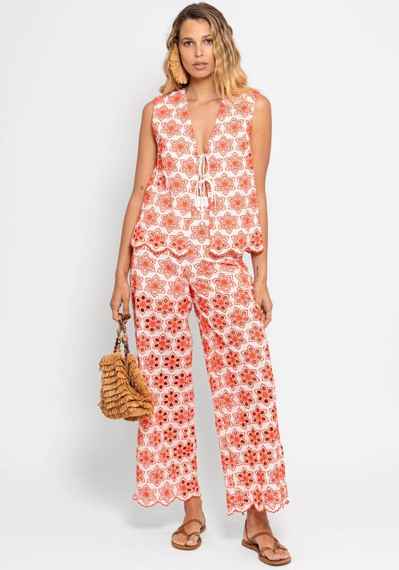 Lupy Pant Eyelet Red